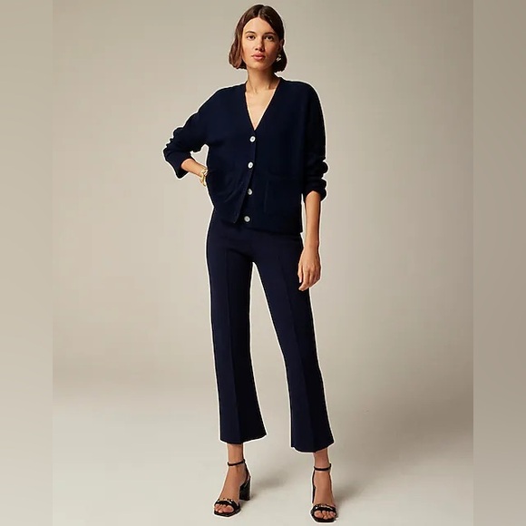 J. Crew Point Sur Navy Viscose Paperback Waist Crop Pocket Pants - Picture 6 of 16